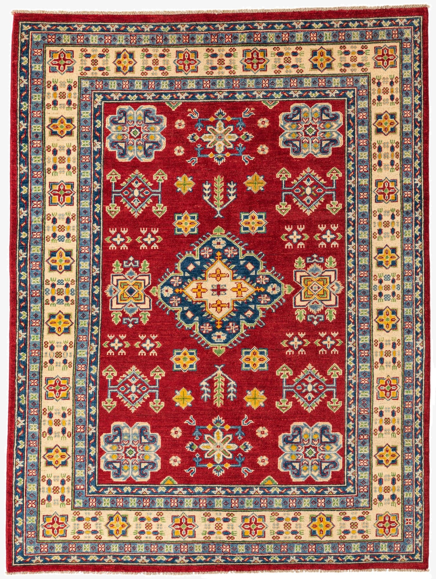 5' x 6' 6  Hand Knotted Kazak Rug