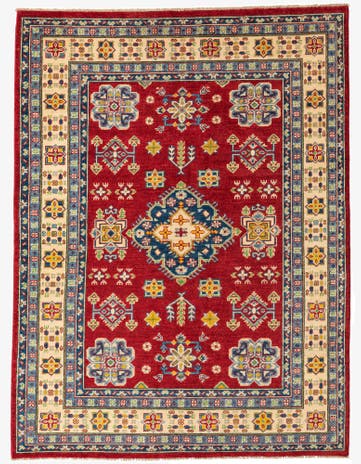 5' x 6' 6 Hand Knotted Kazak Rug
