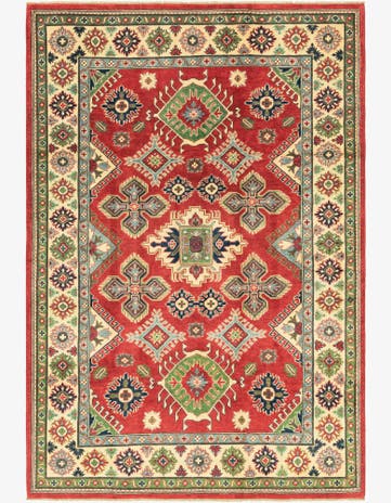 5' 10 x 8' 10 Hand Knotted Kazak Rug