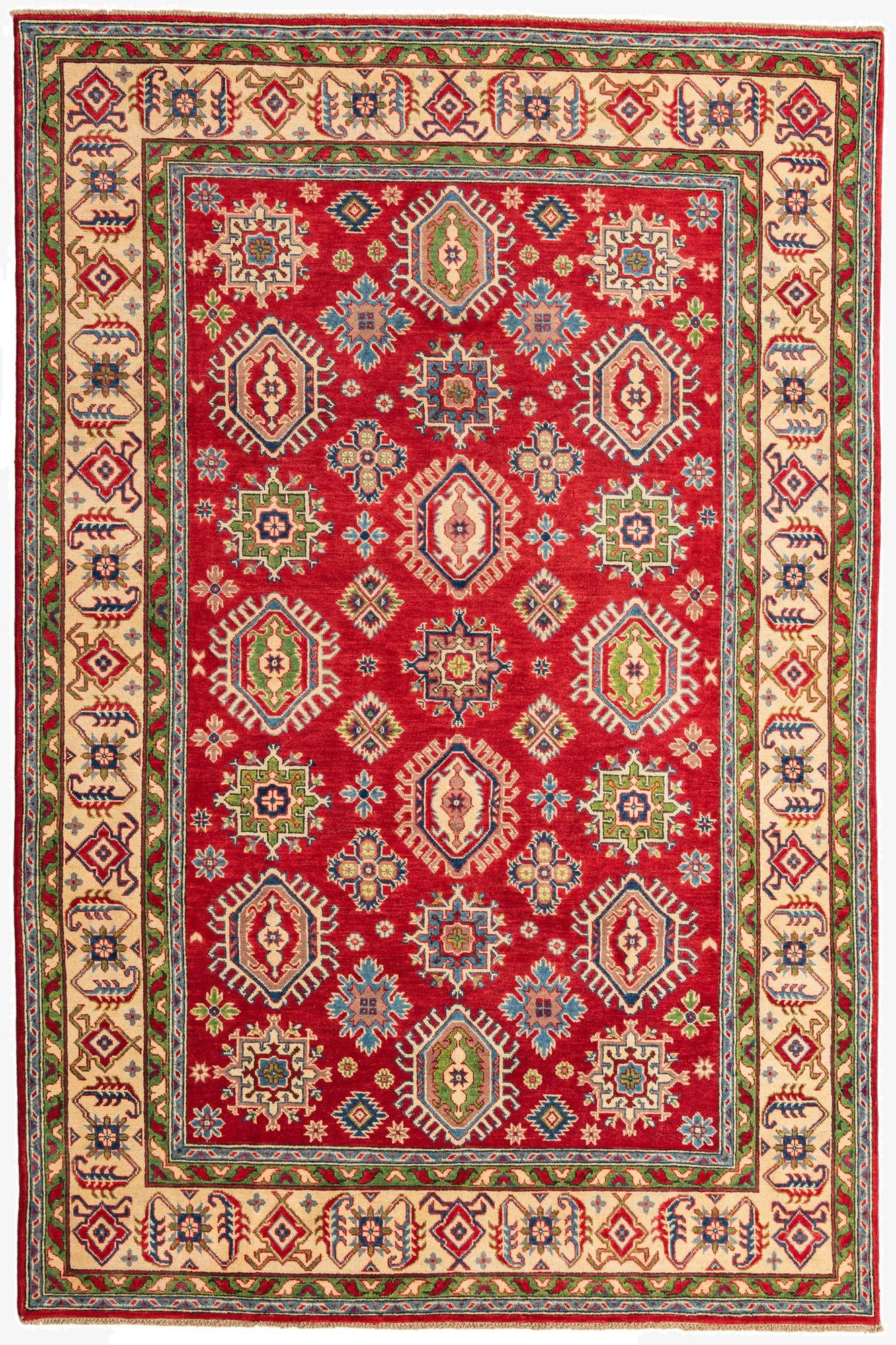 6' 6 x 9' 8  Hand Knotted Kazak Rug