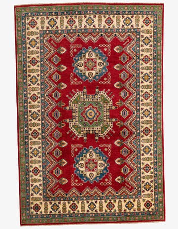 6' 7 x 9' Hand Knotted Kazak Rug