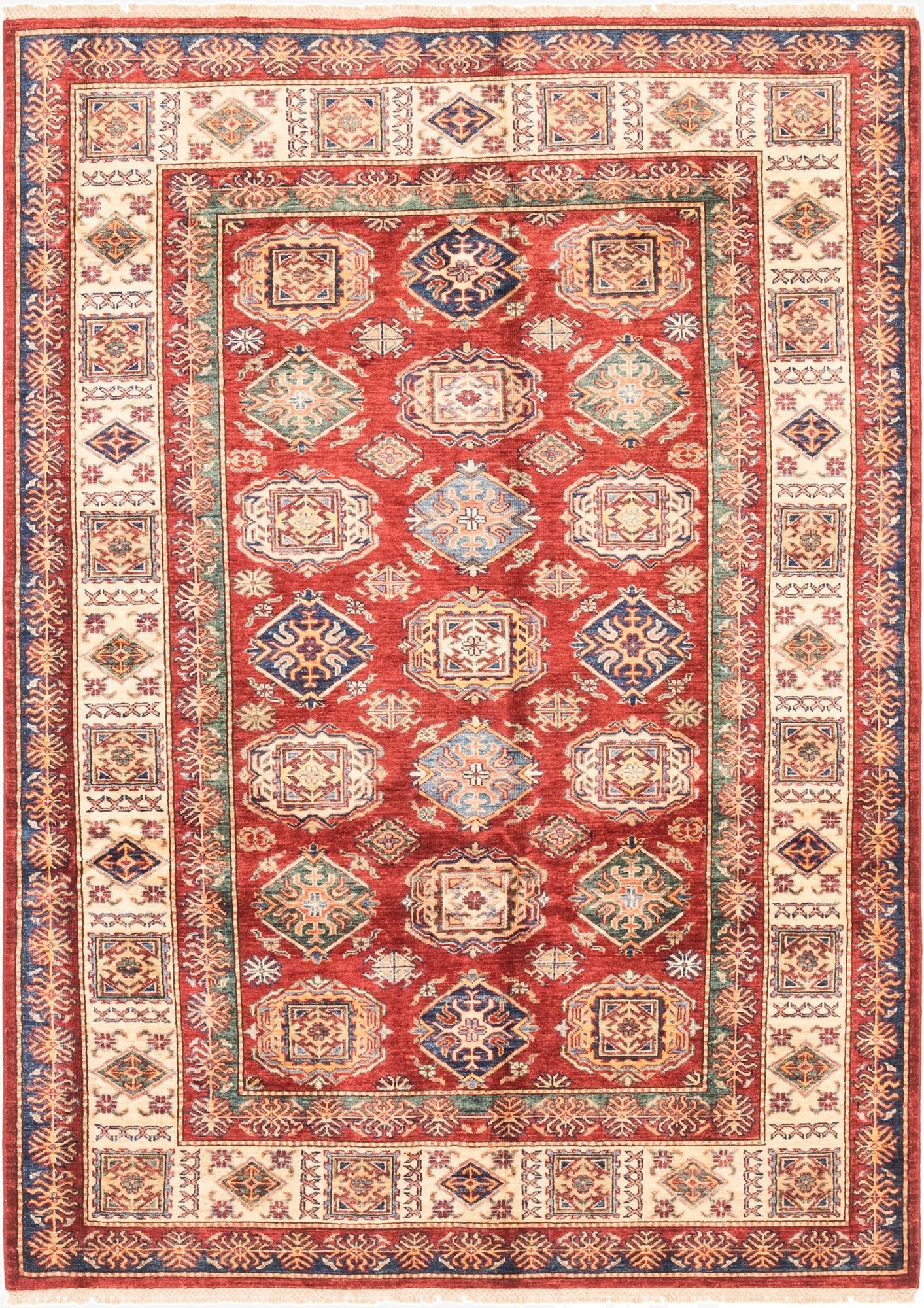 5' 7 x 7' 11  Hand Knotted Kazak Oriental Rug