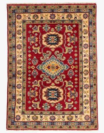 3' 5 x 4' 10 Hand Knotted Kazak Rug
