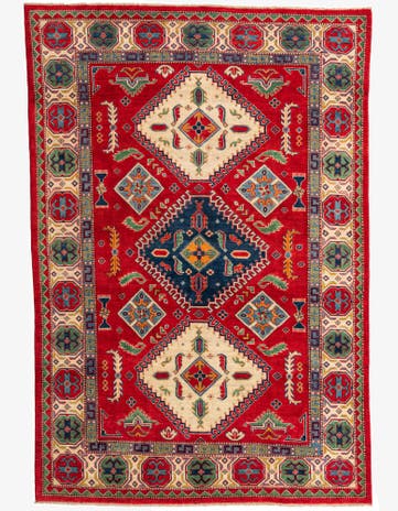 6' 4 x 9' 5 Hand Knotted Kazak Rug