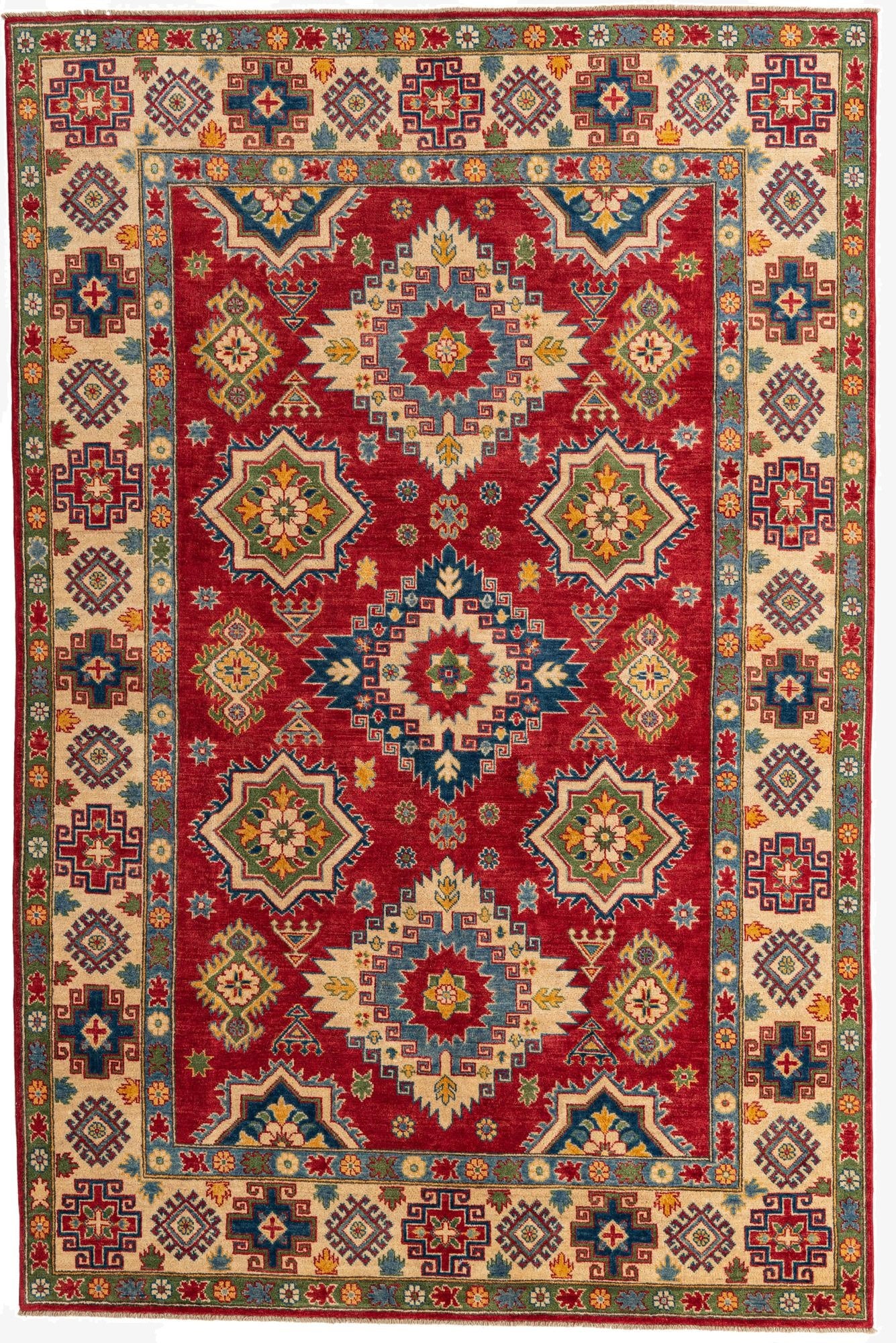 6' 6 x 9' 10  Hand Knotted Kazak Rug