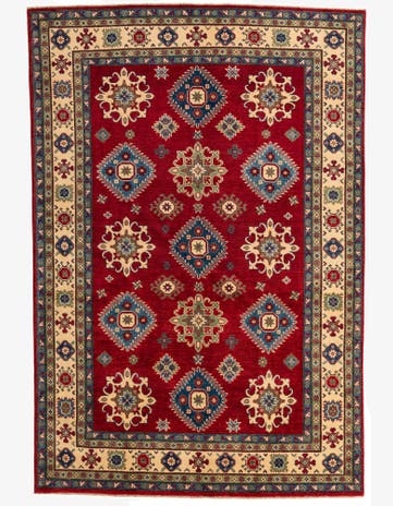 6' 7 x 9' 2 Hand Knotted Kazak Rug