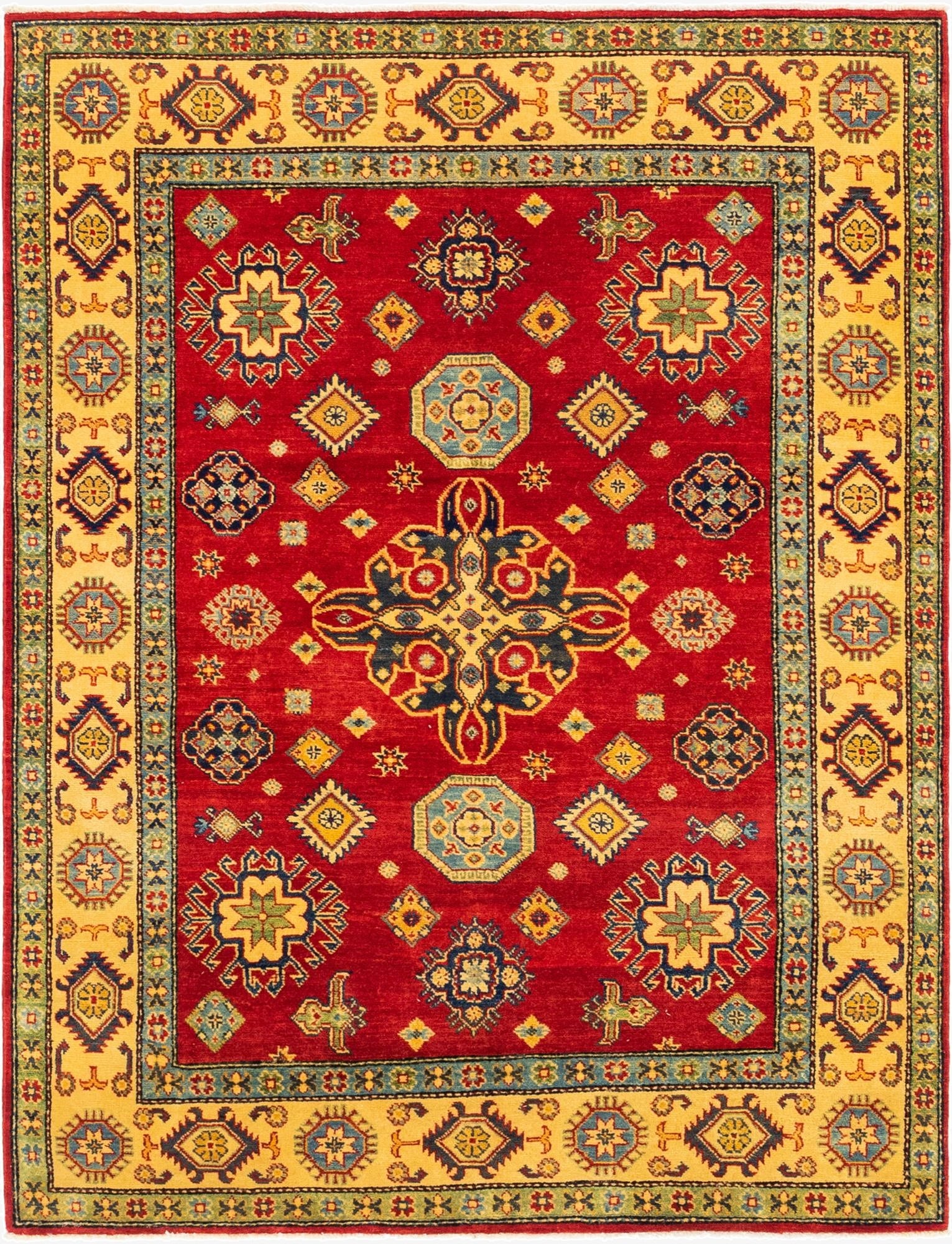 5' x 6' 8  Hand Knotted Kazak Rug