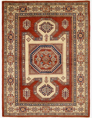 4' 9 x 6' 5 Hand Knotted Kazak Rug