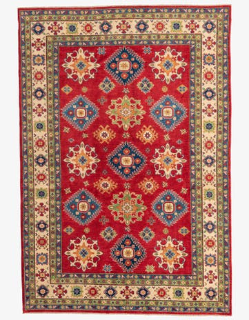 6' 7 x 9' 8 Hand Knotted Kazak Rug