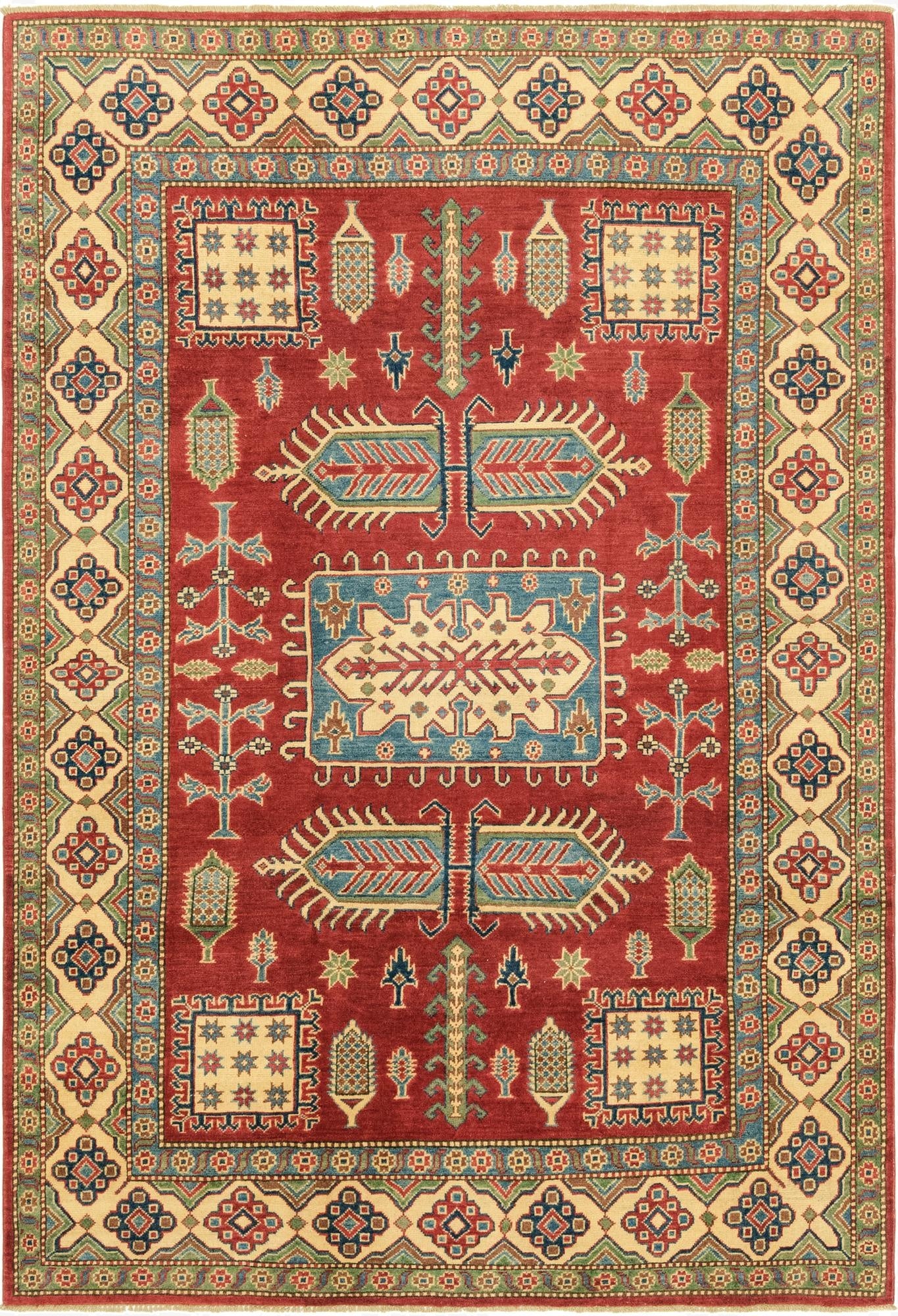 5' 10 x 8' 10  Hand Knotted Kazak Rug