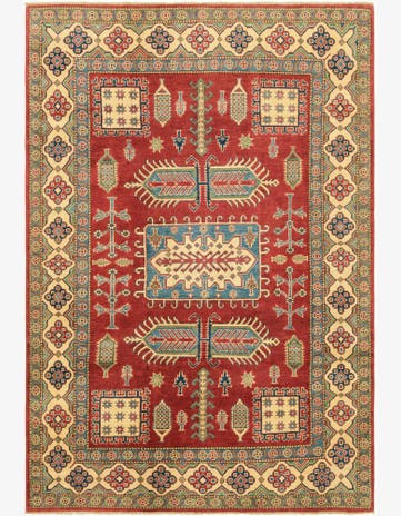 5' 10 x 8' 10 Hand Knotted Kazak Rug