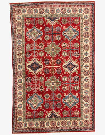 6' 6 x 10' 3 Hand Knotted Kazak Rug