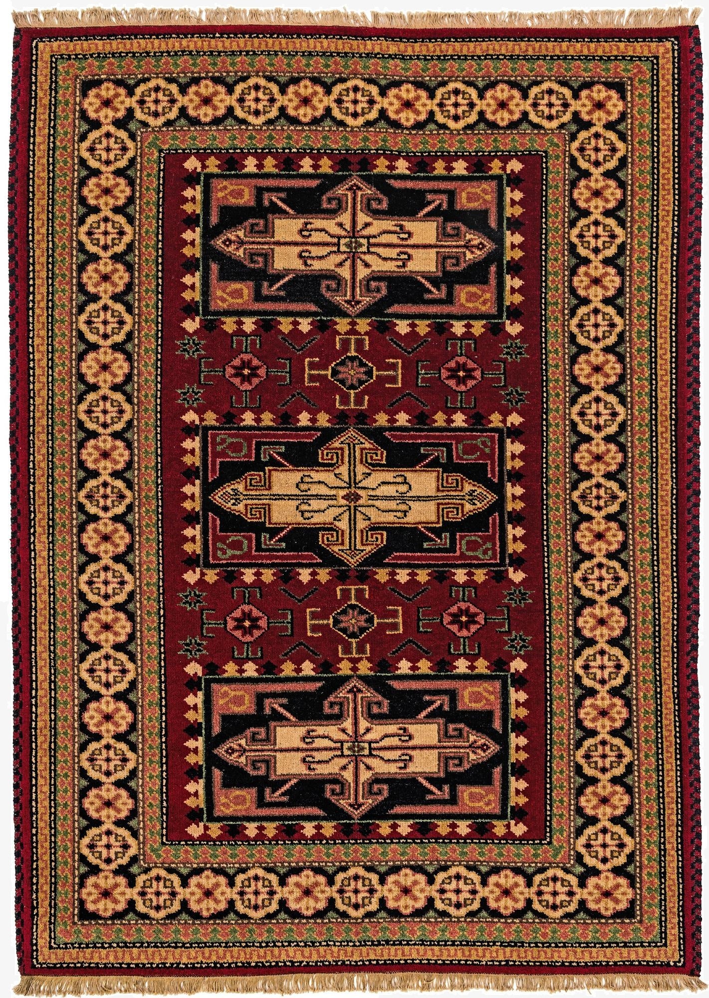 4' 9 x 6' 7  Hand Knotted Kazak Wool Rug