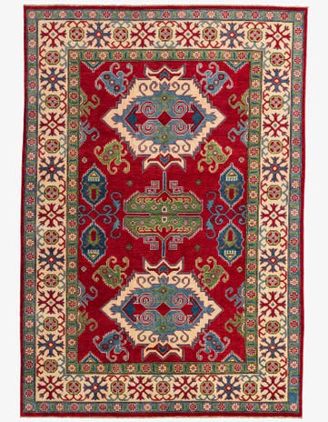 6' 8 x 9' 8 Hand Knotted Kazak Rug