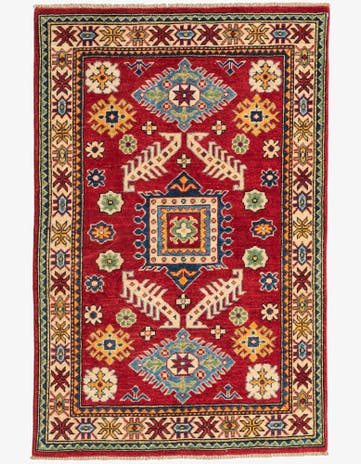 3' 3 x 5' Hand Knotted Kazak Rug