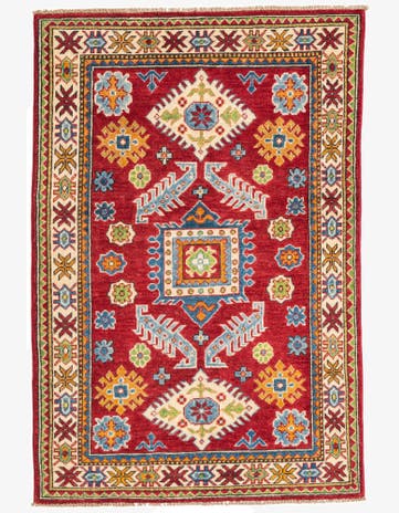 3' 4 x 5' Hand Knotted Kazak Rug
