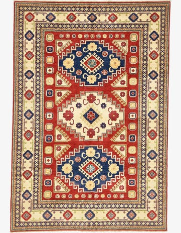 6' 1 x 8' 10 Hand Knotted Kazak Oriental Rug