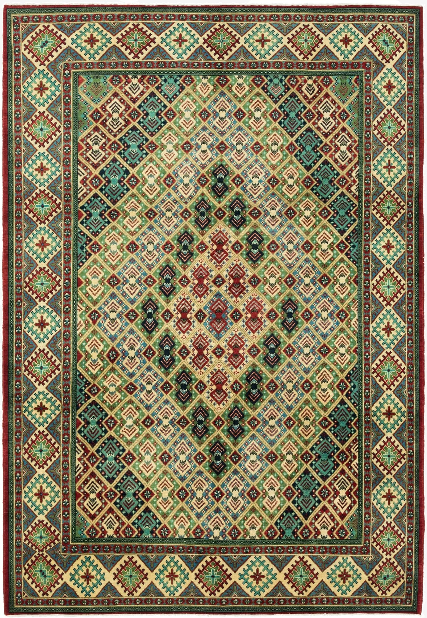 8' x 11' 9  Hand Knotted Kazak Rug
