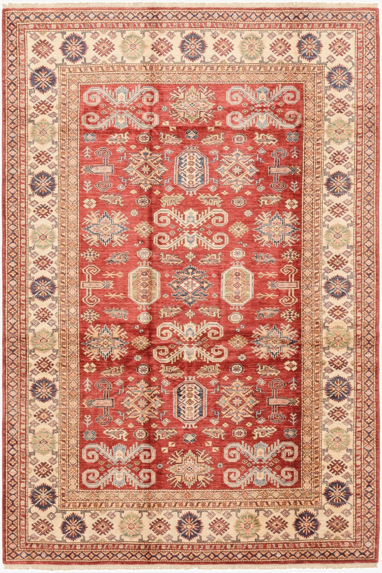 6' 7 x 9' 10  Hand Knotted Kazak Oriental Rug