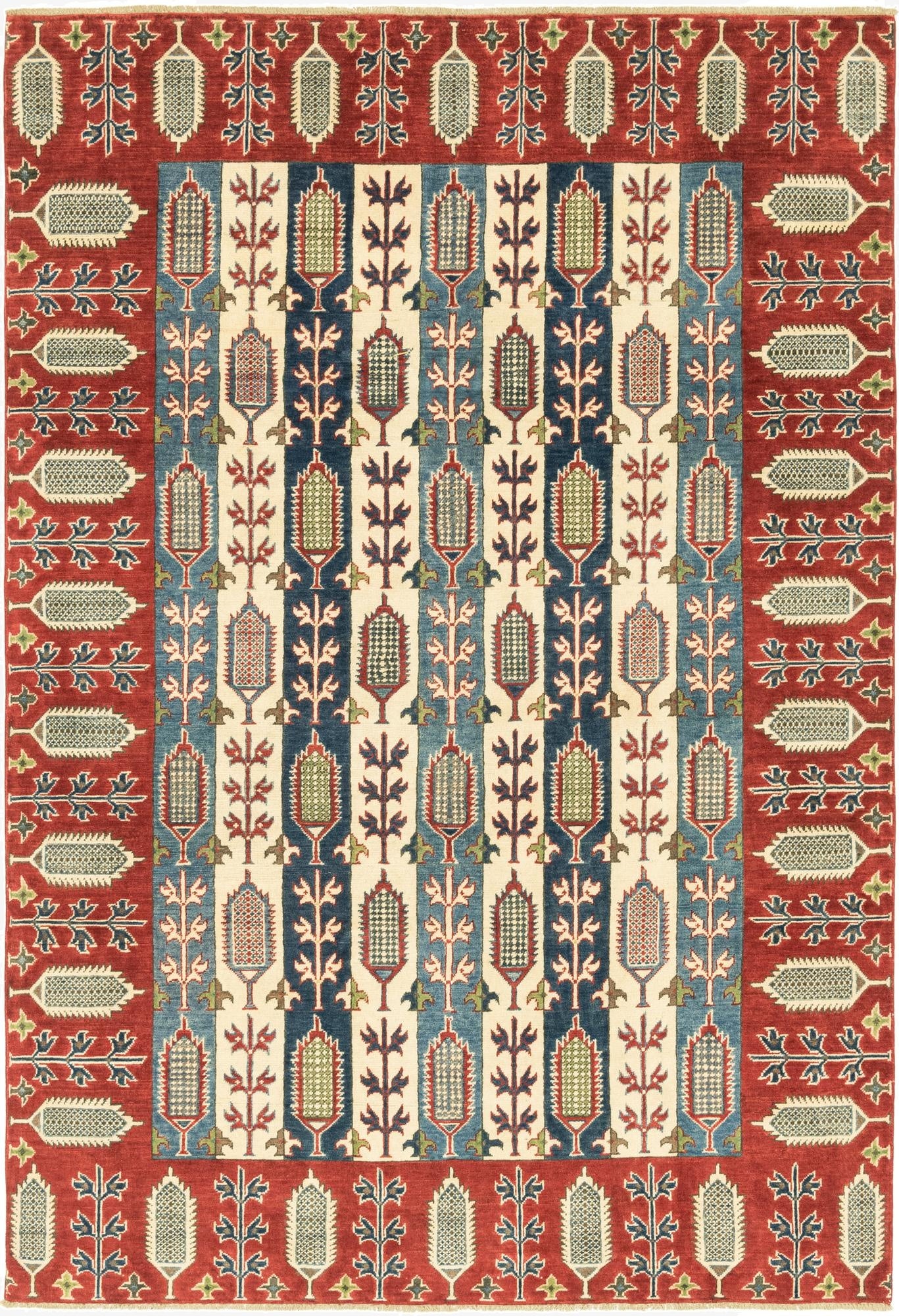 6' 7 x 9' 7  Hand Knotted Kazak Rug
