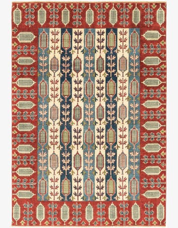 6' 7 x 9' 7 Hand Knotted Kazak Rug