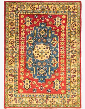 4' x 5' 7 Hand Knotted Kazak Rug