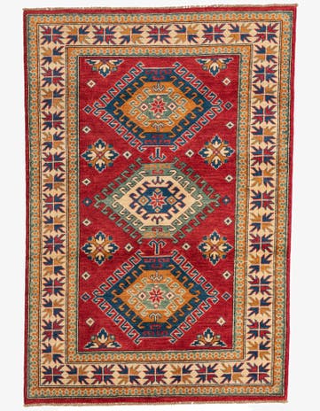 3' 9 x 5' 7 Hand Knotted Kazak Rug
