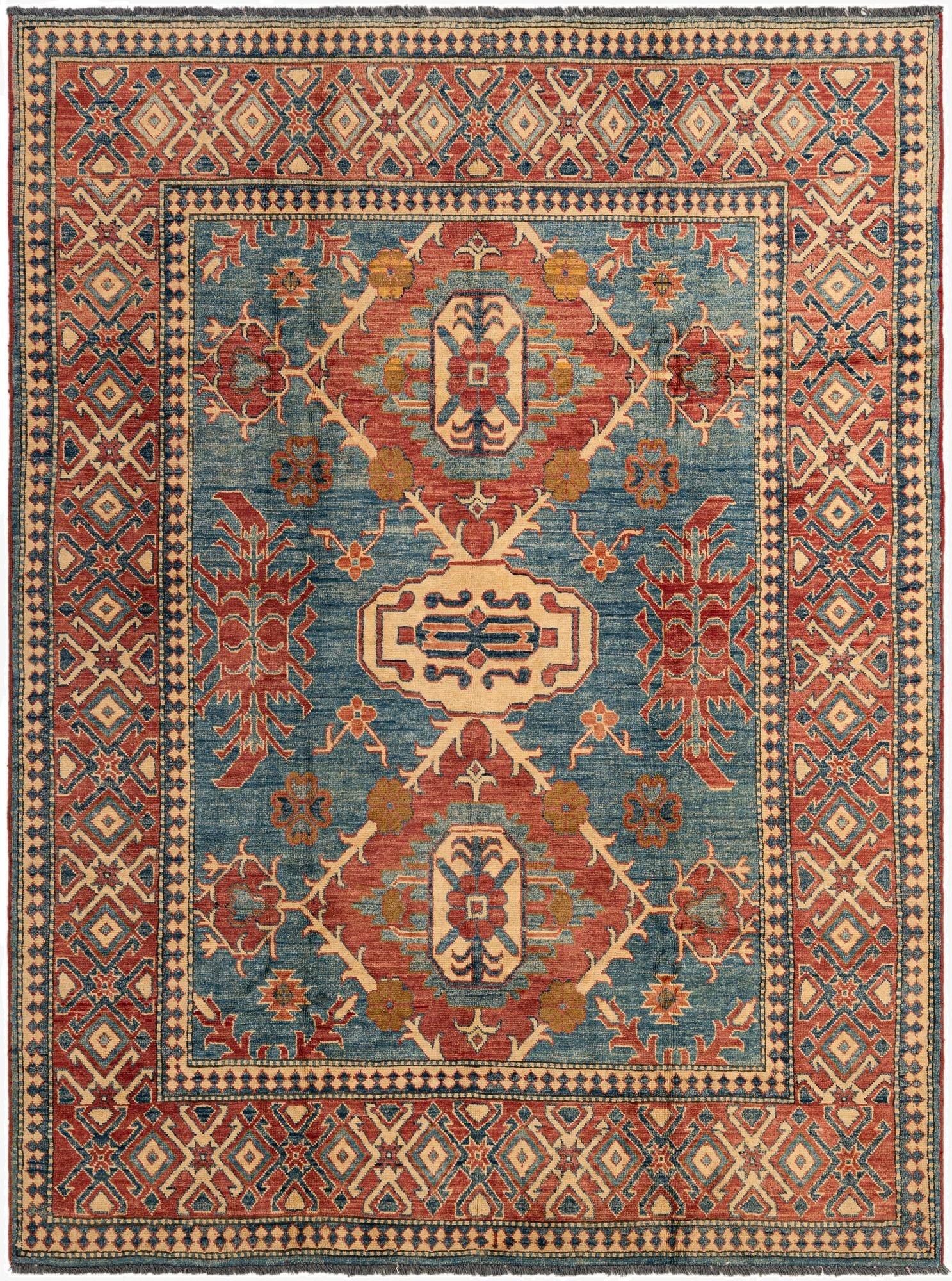5' 11 x 7' 11  Hand Knotted Kazak Oriental Wool Rug