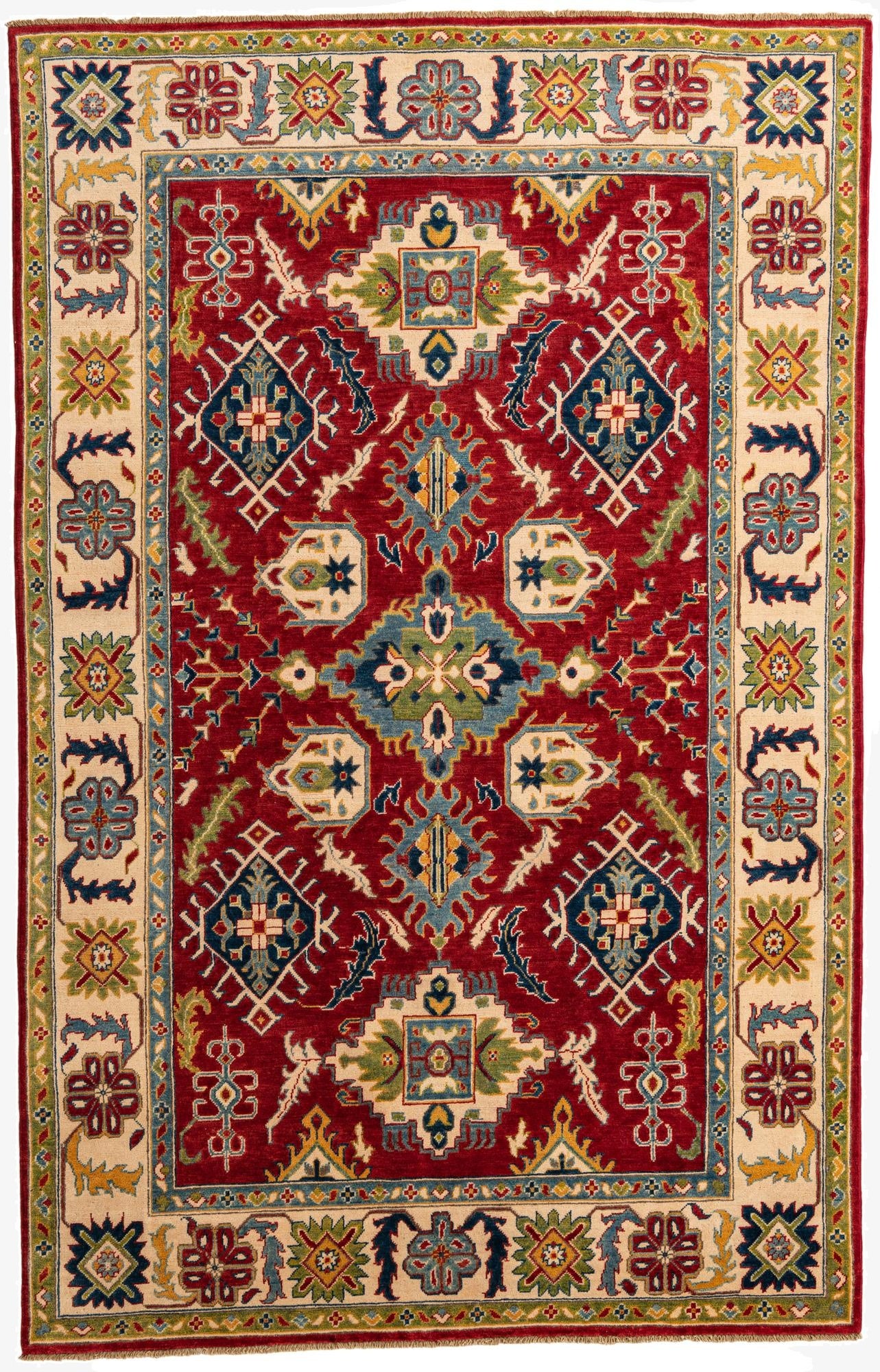 6' x 9' 5  Hand Knotted Kazak Rug