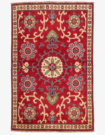 3' 4 x 5' 2 Hand Knotted Kazak Rug