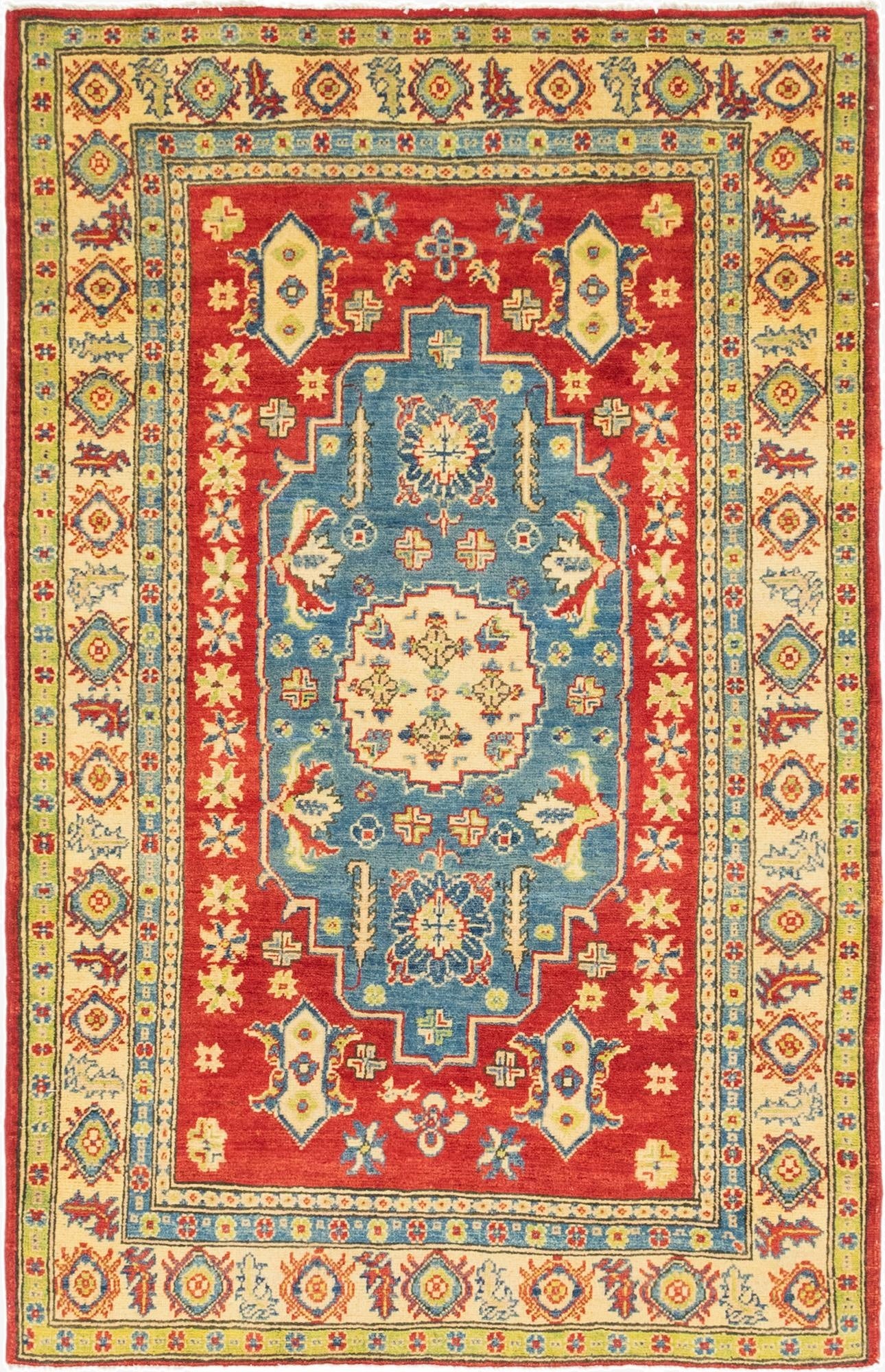 4' 1 x 6' 4  Hand Knotted Kazak Rug