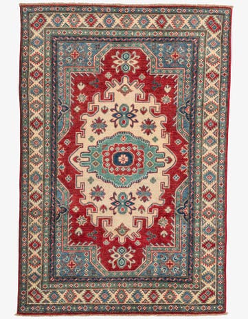 4' x 6' 1 Hand Knotted Kazak Rug