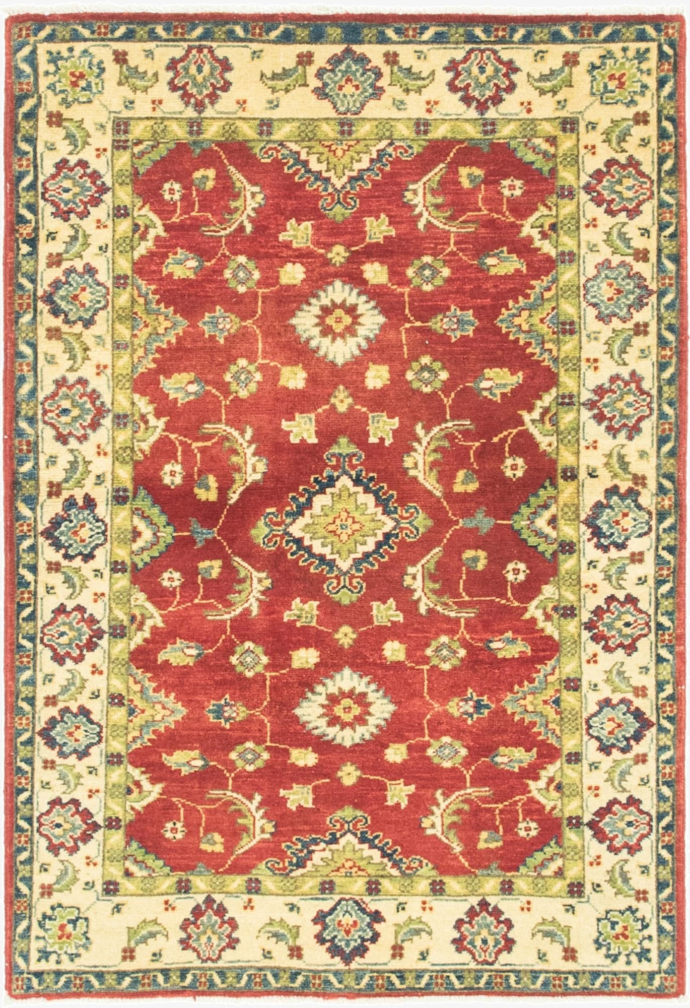 3' 2 x 4' 7  Hand Knotted Kazak Rug