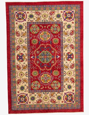 6' 7 x 9' 6 Hand Knotted Kazak Rug