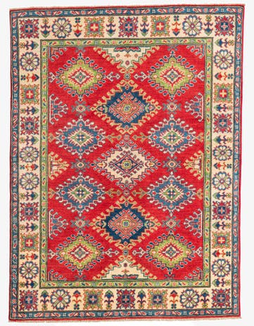 4' 10 x 6' 6 Hand Knotted Kazak Rug