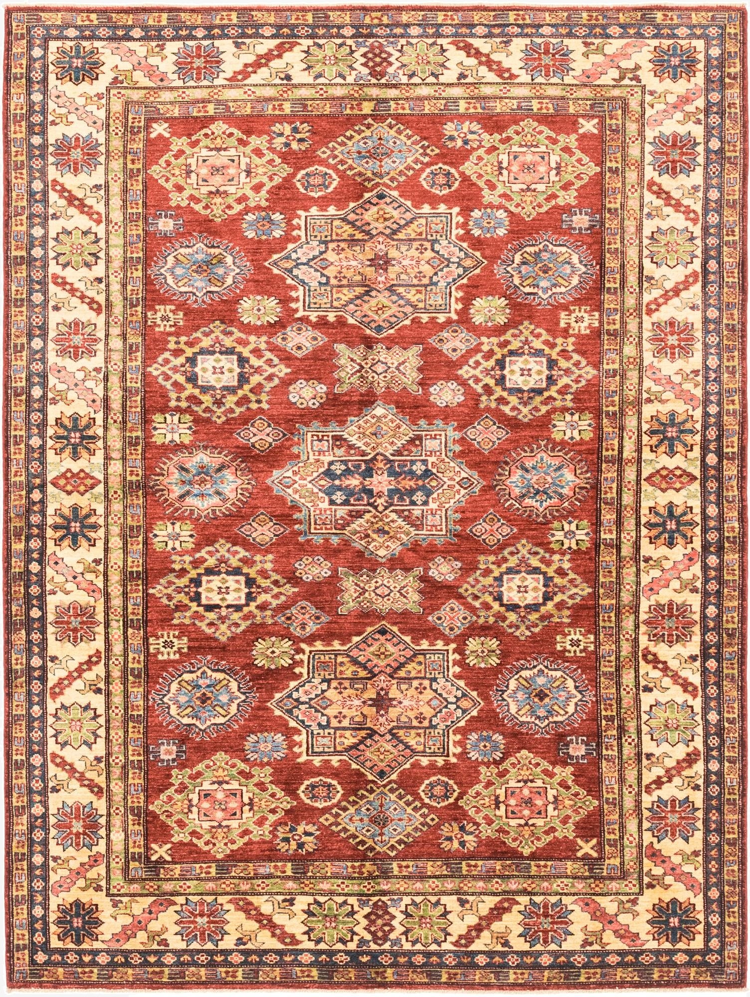 5' 11 x 8'  Hand Knotted Kazak Oriental Rug