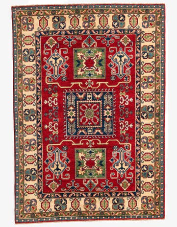 5' x 7' Hand Knotted Kazak Rug