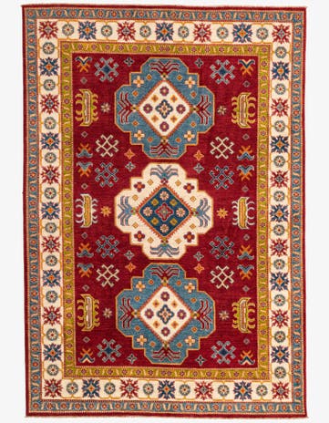 6' 2 x 8' 10 Hand Knotted Kazak Rug