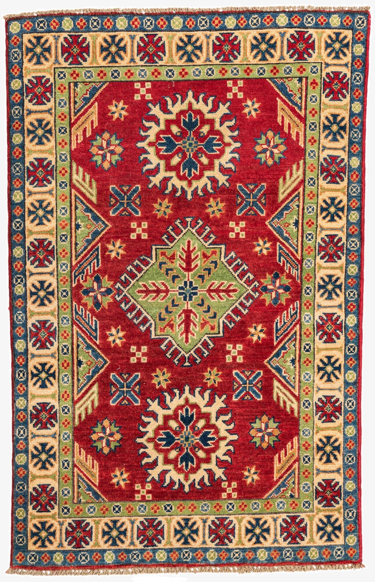 3' 2 x 5'  Hand Knotted Kazak Rug
