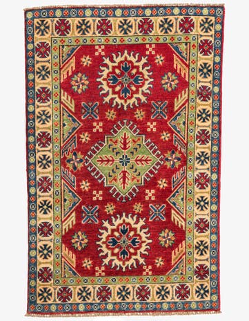 3' 2 x 5' Hand Knotted Kazak Rug