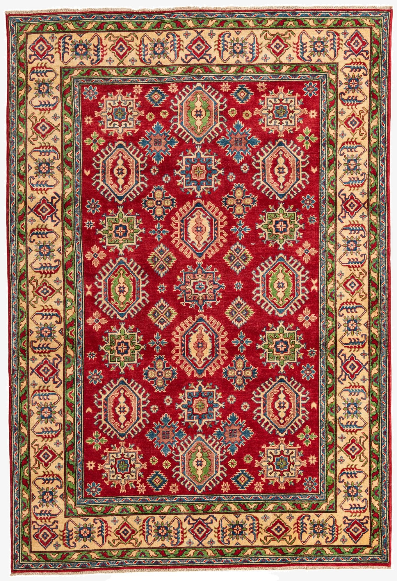 6' 7 x 9' 7  Hand Knotted Kazak Rug