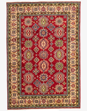 6' 7 x 9' 7 Hand Knotted Kazak Rug