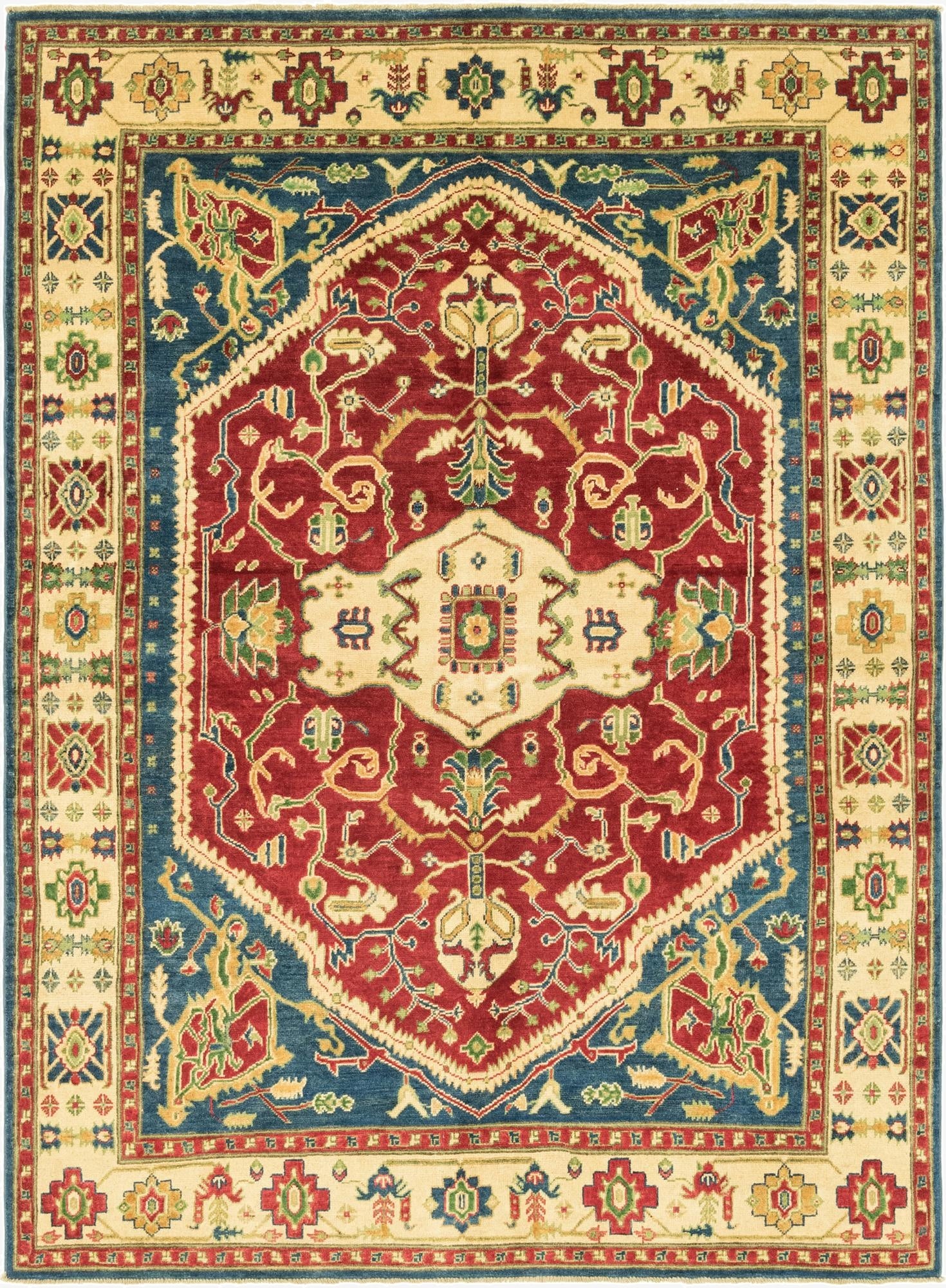 5' 6 x 7' 8  Hand Knotted Kazak Rug
