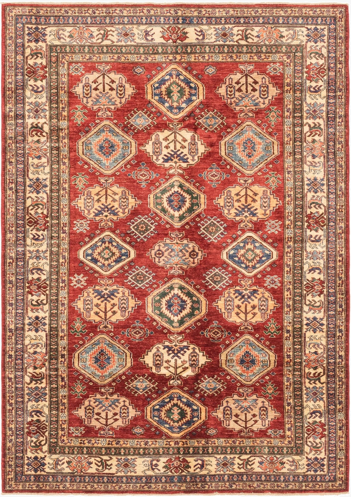 5' 9 x 8' 2  Hand Knotted Kazak Oriental Rug