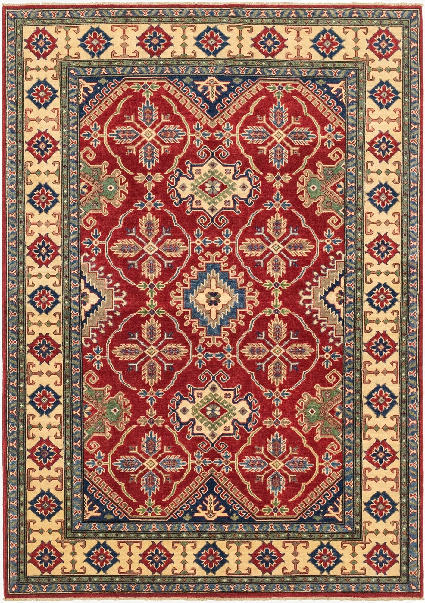 5' 8 x 8' 2  Hand Knotted Kazak Rug