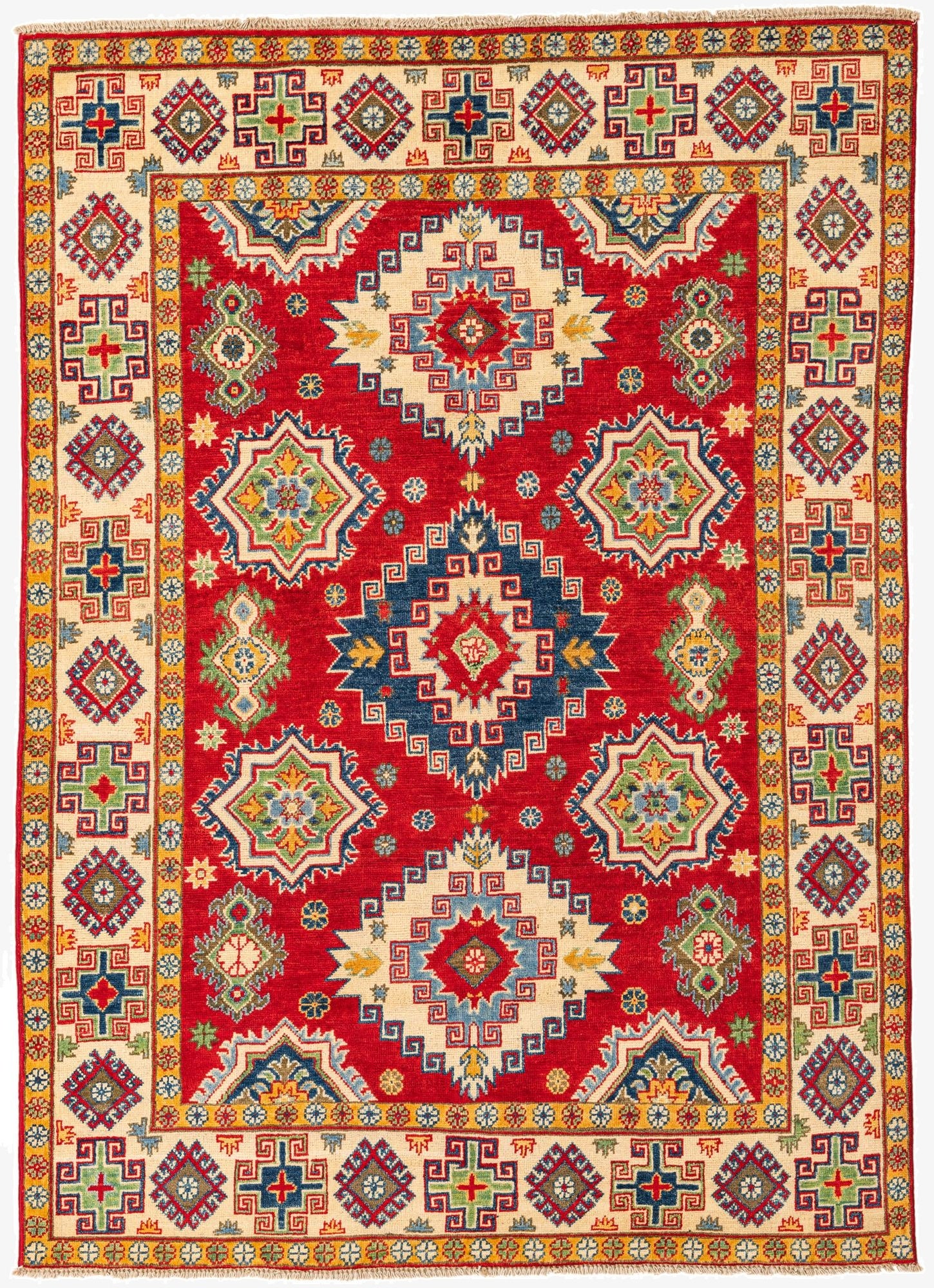 4' 10 x 6' 10  Hand Knotted Kazak Rug