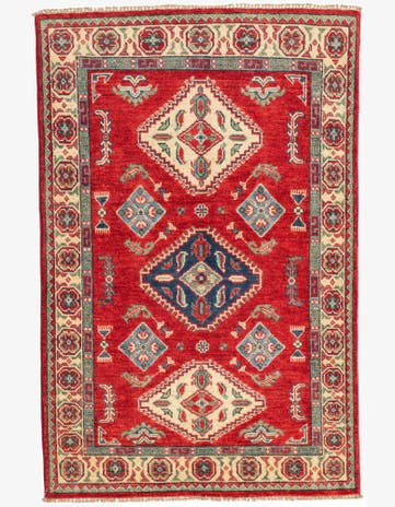3' 3 x 5' Hand Knotted Kazak Rug
