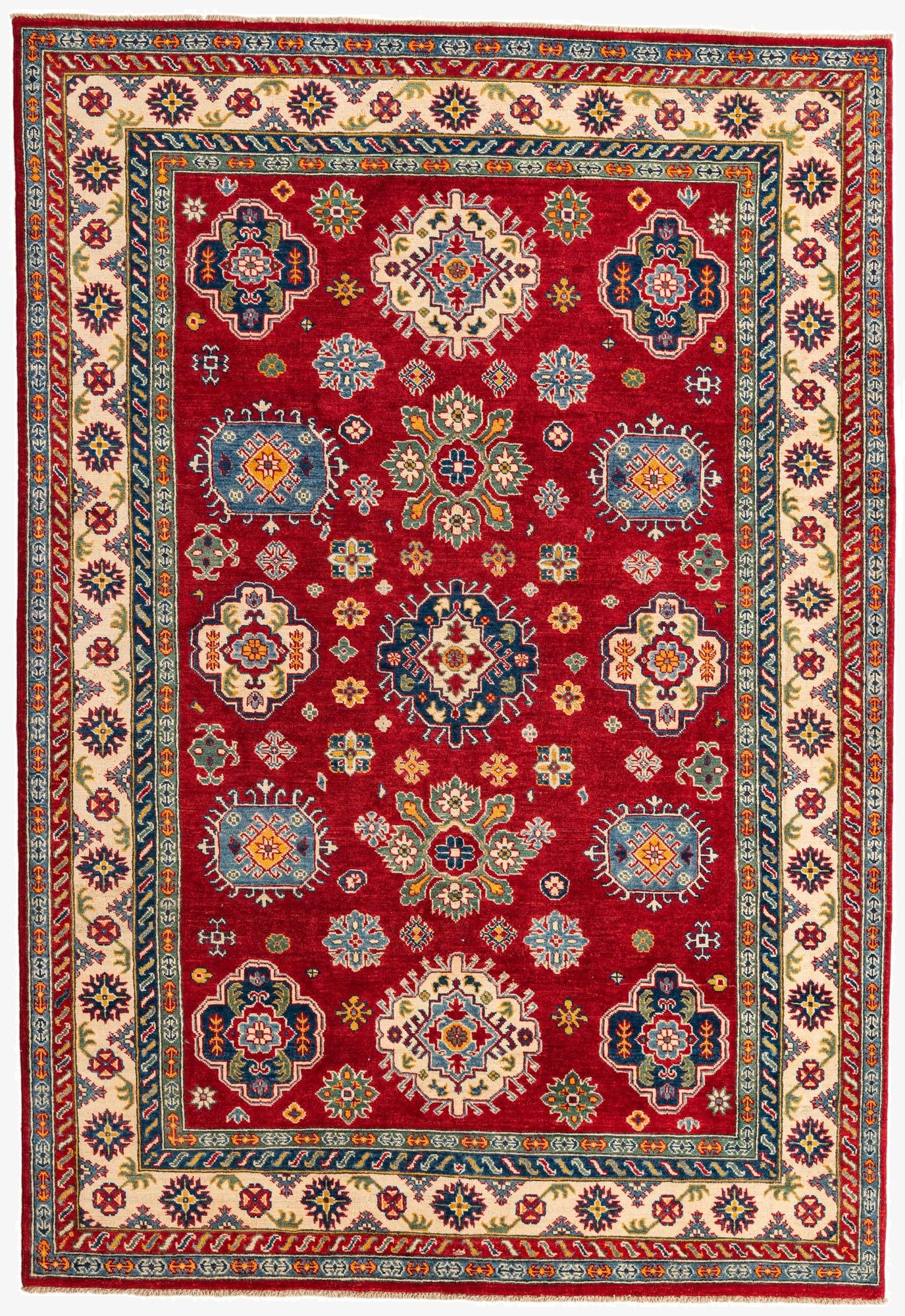 6' 7 x 9' 7  Hand Knotted Kazak Rug