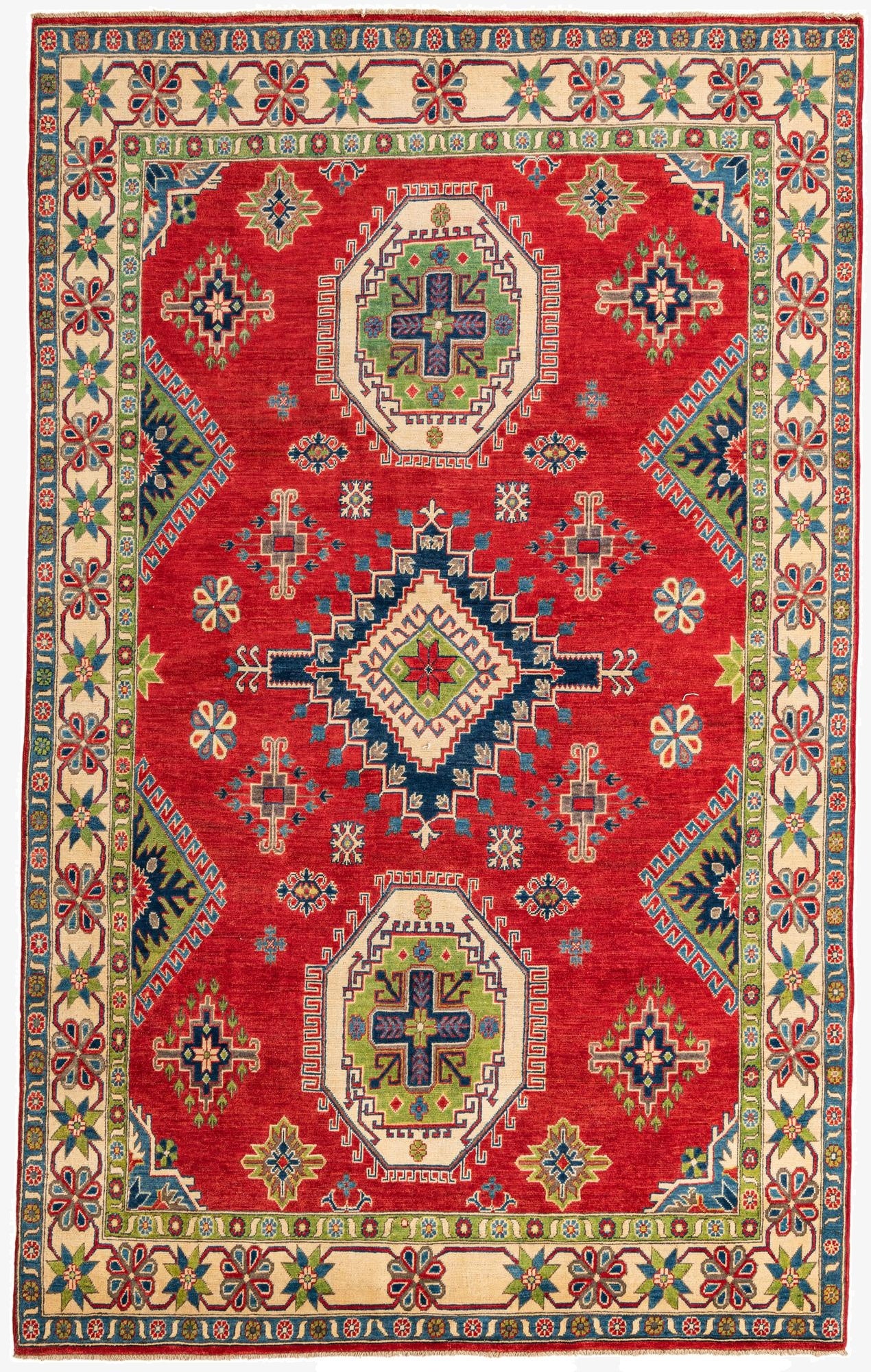 6' 5 x 10' 4  Hand Knotted Kazak Rug