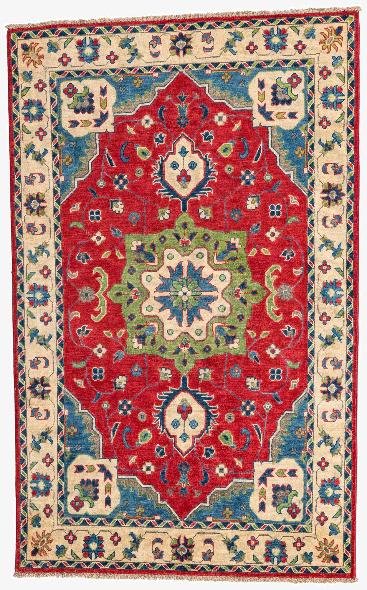 4' x 6' 4  Hand Knotted Kazak Rug